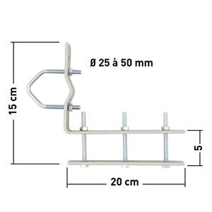 1 paire de fixations de balcon (sous sachet plastique par paire) Zinc