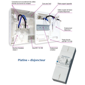 PLATINE MONO+DISJONCTEUR SELECTIF BIPOLAIRE 15/45A 500mA