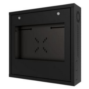 Coffret mural DVR/NVR porte vitrée profondeur 200 noir monté