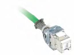 Connecteurs RJ45 Cat 6A STP Blindé, 1 sortie droite, vrac.