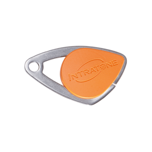Badge électronique Mifare - insert inox gravé - Orange (colisage 20)
