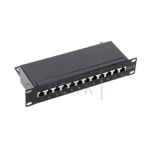 "Panneau 10"" 1U 12 ports S/FTP Cat6 Bloc 110"