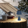 Lampe de table bleu mat solaire et USB (inclus) - 3000°K - 4 modes