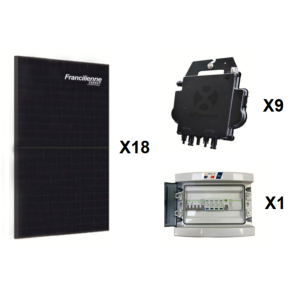 KIT 9 KW TOLE TRI 18 PANNEAUX 500 W MICROONDULEUR + FIXATIONS