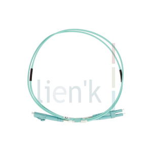 Jarretière optique duplex OM4 50/125µ Aqua LC/LC 1m