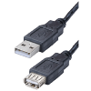 Cordon USB 2.0  A Male/Femelle  noir - 1m80