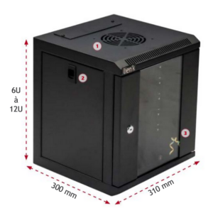 Coffret Mural 10'' 12U profondeur 300