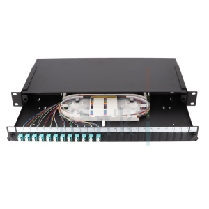 Tiroir Optique 12xLC Duplex OM4 24 Pigtails K7 + 12 Bouchons + Kitacc