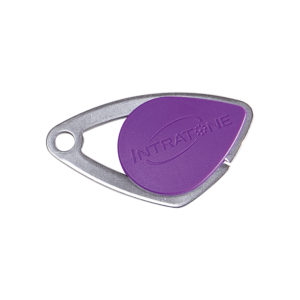 Badge électronique Mifare - insert inox gravé - Violet (colisage 20)
