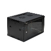 Coffret 19" porte vitrée 6U profondeur 600 noir monté