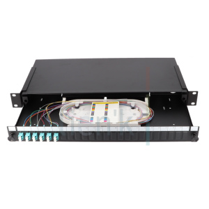 Tiroir Optique 6xLC Duplex OM4 12 Pigtails K7 + 18 Bouchons + Kitacce