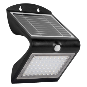 Applique solaire Duo noir 500Lm mode fixe ou veille+détection IR 